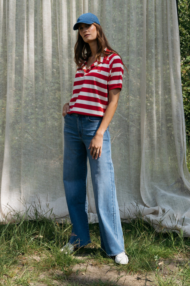 Maicazz Top Sinca Offwhite Red Stretchshop.nl