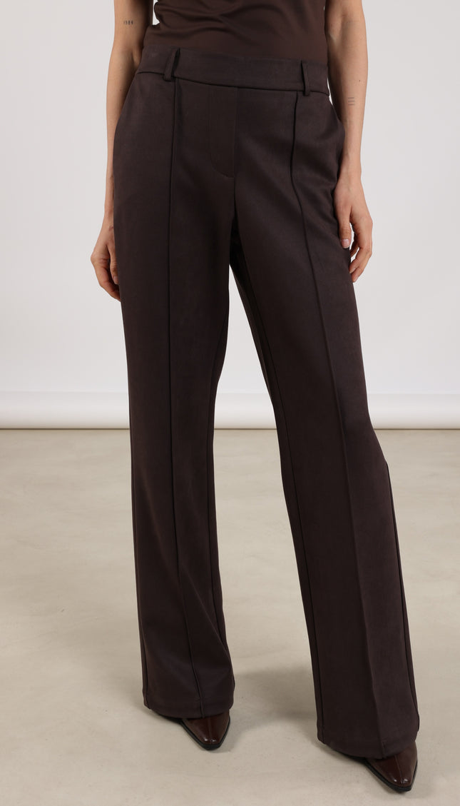 Broek Jill Scuba Dark Chocolate NKS09008