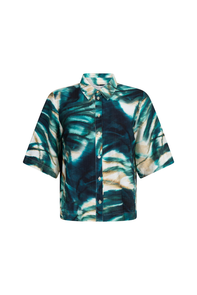 Tramontana Blouse Botanique Print Blues C05-20-301 3 Stretchshop.nl