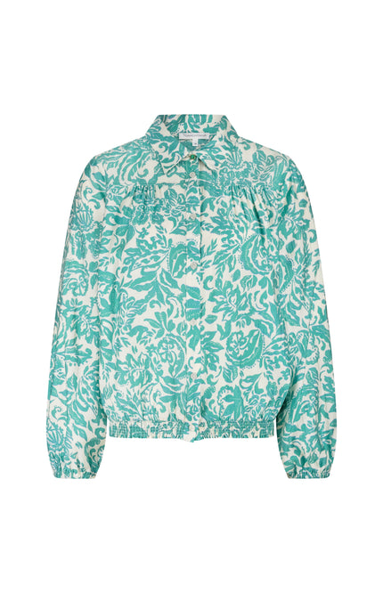 Tramontana Blouse Emerald Flourish C21-19-301 1 Stretchshop.nl
