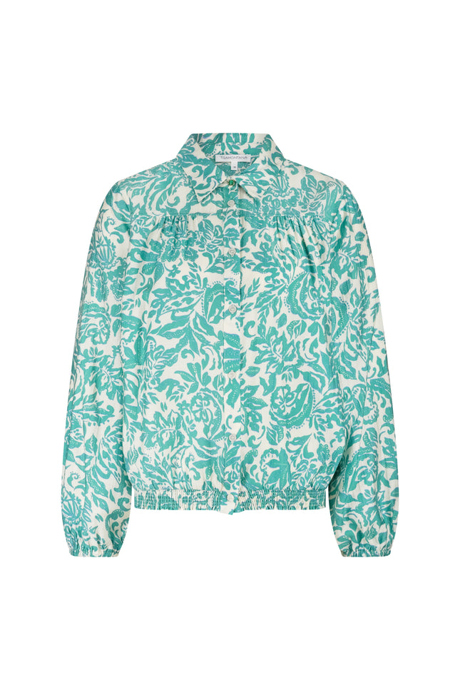 Tramontana Blouse Emerald Flourish C21-19-301 1 Stretchshop.nl