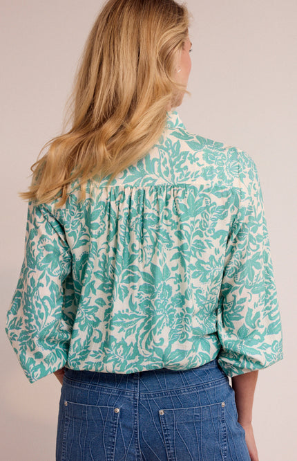 Tramontana Blouse Emerald Flourish C21-19-301 1 Stretchshop.nl