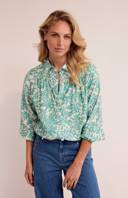 Tramontana Blouse Emerald Flourish C21-19-301 1 Stretchshop.nl