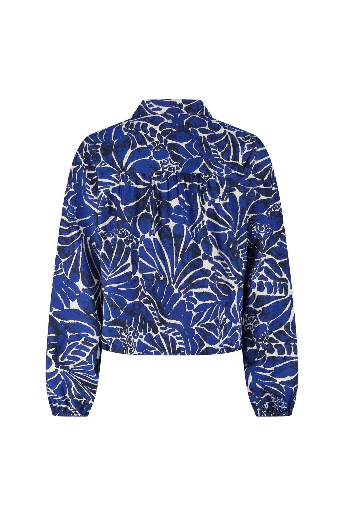 Tramontana blouse met ink bloom print, lichte katoenen top met bloemenmotief en lange mouwen, casual damesmode