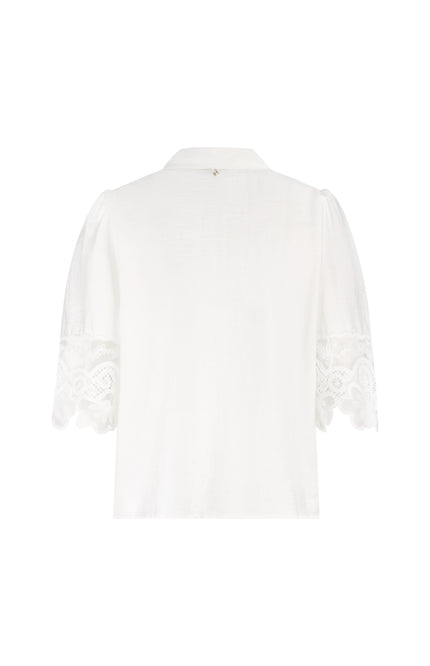 Tramontana Blouse Lace Details Offwhite O06-19-301 2 Stretchshop.nl