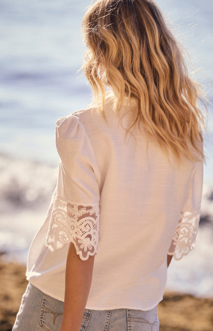 Tramontana Blouse Lace Details Offwhite O06-19-301 2 Stretchshop.nl