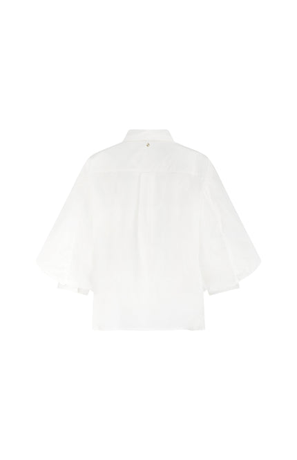 Tramontana Blouse Poplin Bow Detail Offwhite O02-19-301 1 Stretchshop.nl