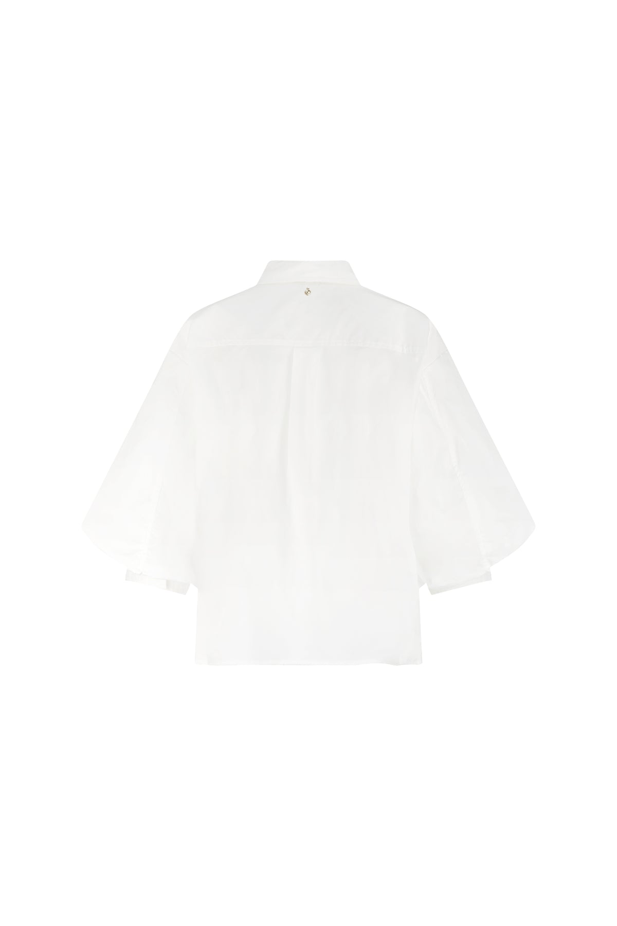 Offwhite Tramontana blouse van poplin met strikdetail, elegante offwhite damesblouse met klassieke snit.