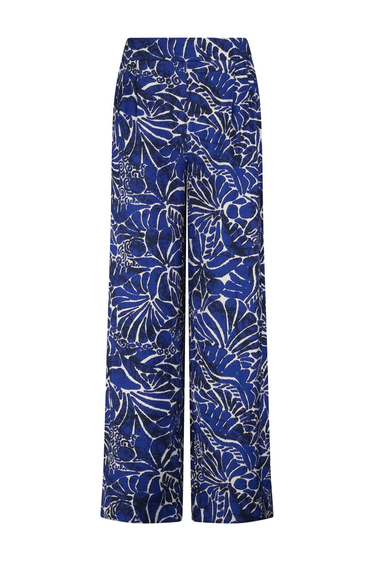 Tramontana broek met ink-bloemenprint, stijlvolle damesbroek met bloemenmotief op lichtgewicht stof