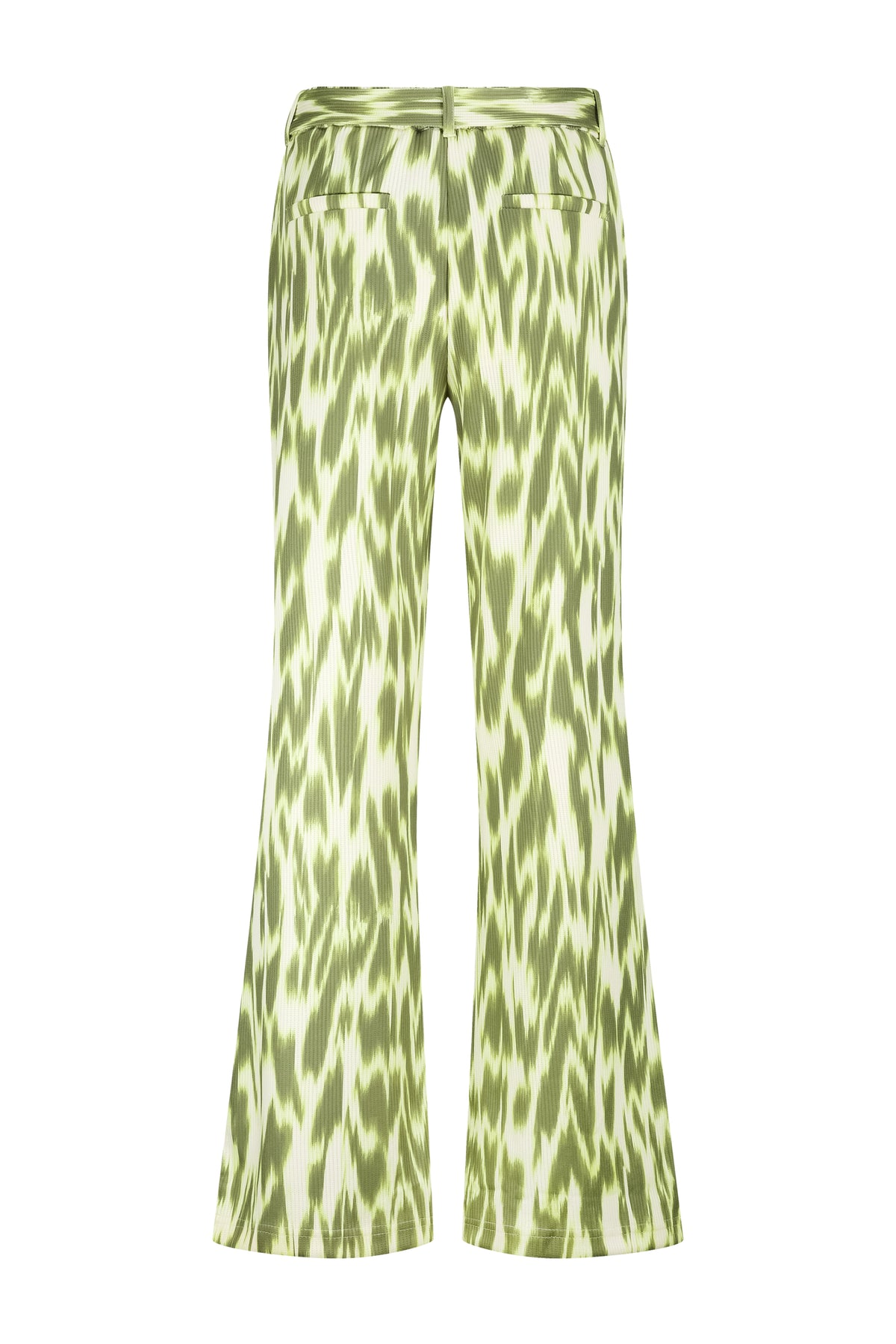 Groene wide-leg broek van Tramontana met fade print en aloe-achtig patroon, casual en comfortabel voor dagelijks gebruik