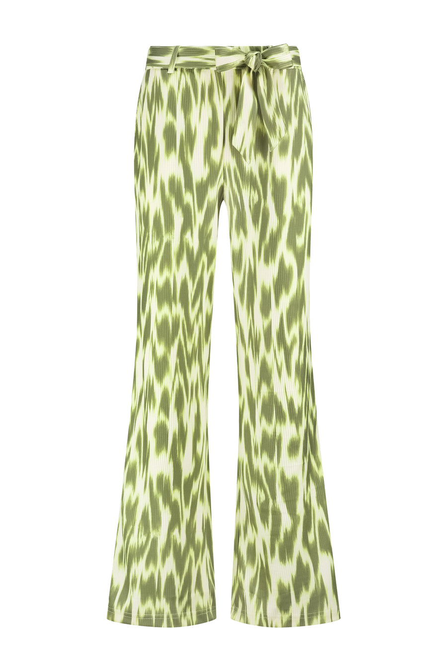 Brede groene fade print broek van Tramontana, comfortabel en stijlvol met aloe-ontwerp, perfect voor casual en chique looks.