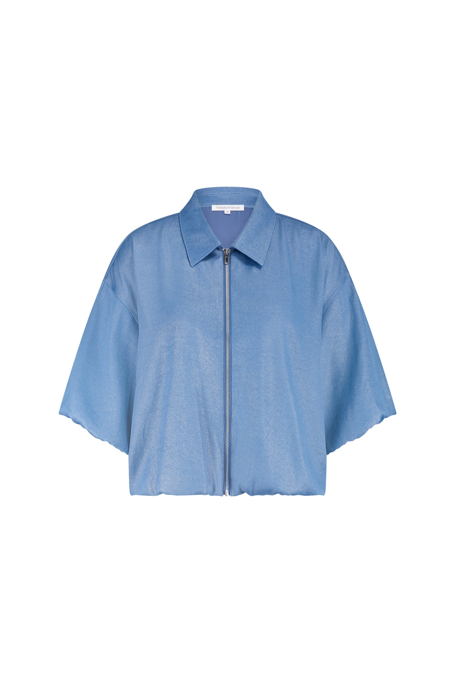 Lichte, ballonvormige jas van Tramontana in heldere blauwe coating, geschikt voor casual dragen.