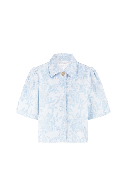 Tramontana Jacket Denim Jacquard Light Blue Denim C10-19-801 2 Stretchshop.nl