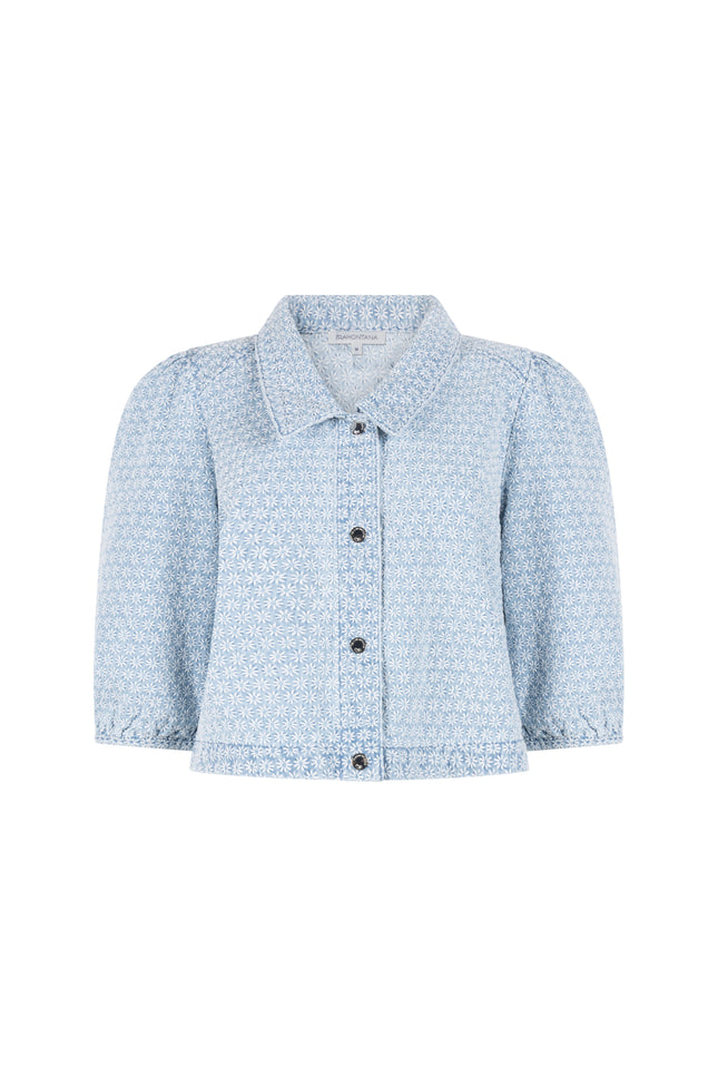 Tramontana Jacket Embroidered Light Blue Denim C14-20-801 3 Stretchshop.nl