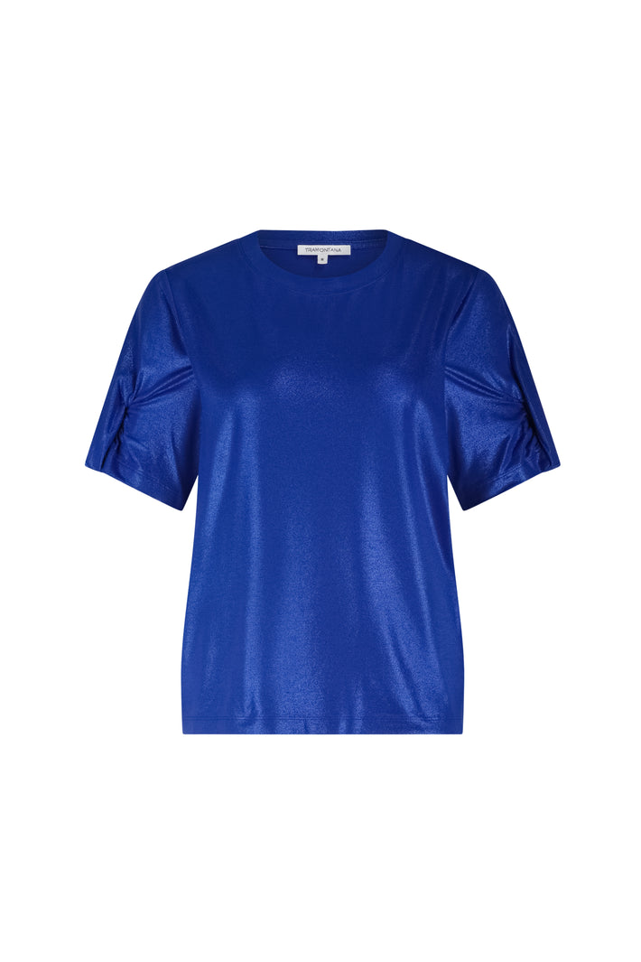 Tramontana T-shirt met gekleurde inkt print, korte mouwen en comfortabel pasvorm, zichtbaar in de afbeelding.