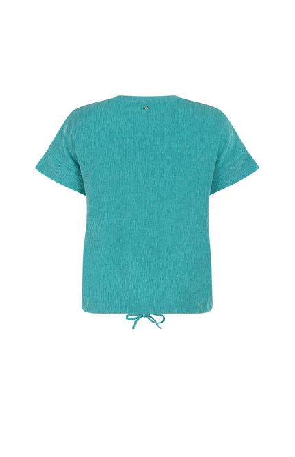Tramontana Top Crinkled Deep Aqua Blue K01-20-403 3 Stretchshop.nl