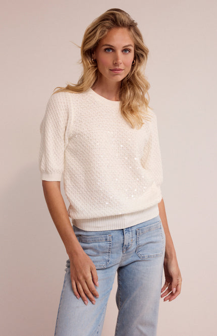 Tramontana Trui Sequin Offwhite Y11-19-601 1 Stretchshop.nl