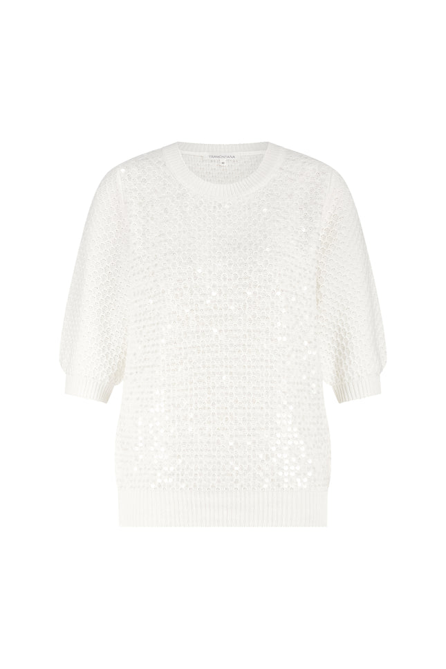 Tramontana Trui Sequin Offwhite Y11-19-601 1 Stretchshop.nl