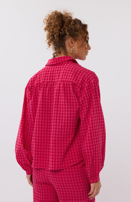 Ydence Blouse Luca Berry Pink Stretchshop.nl