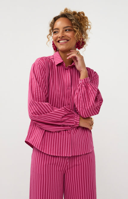Ydence Blouse Madelena Berry Pink Stretchshop.nl