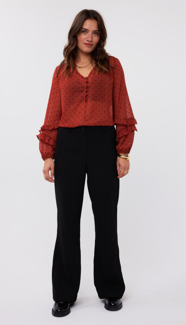 Ydence Blouse nola brick Stretchshop.nl