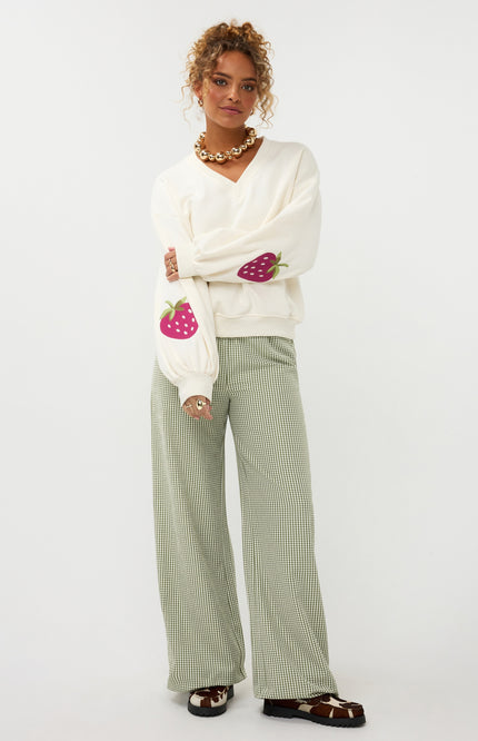 Ydence Broek Celeste Green Check Stretchshop.nl