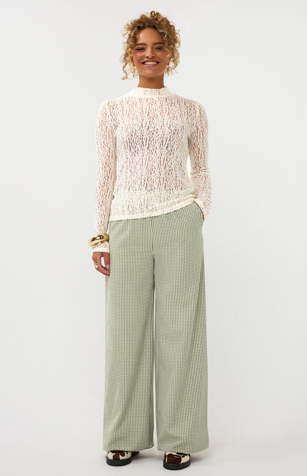 Ydence Broek Celeste Green Check Stretchshop.nl