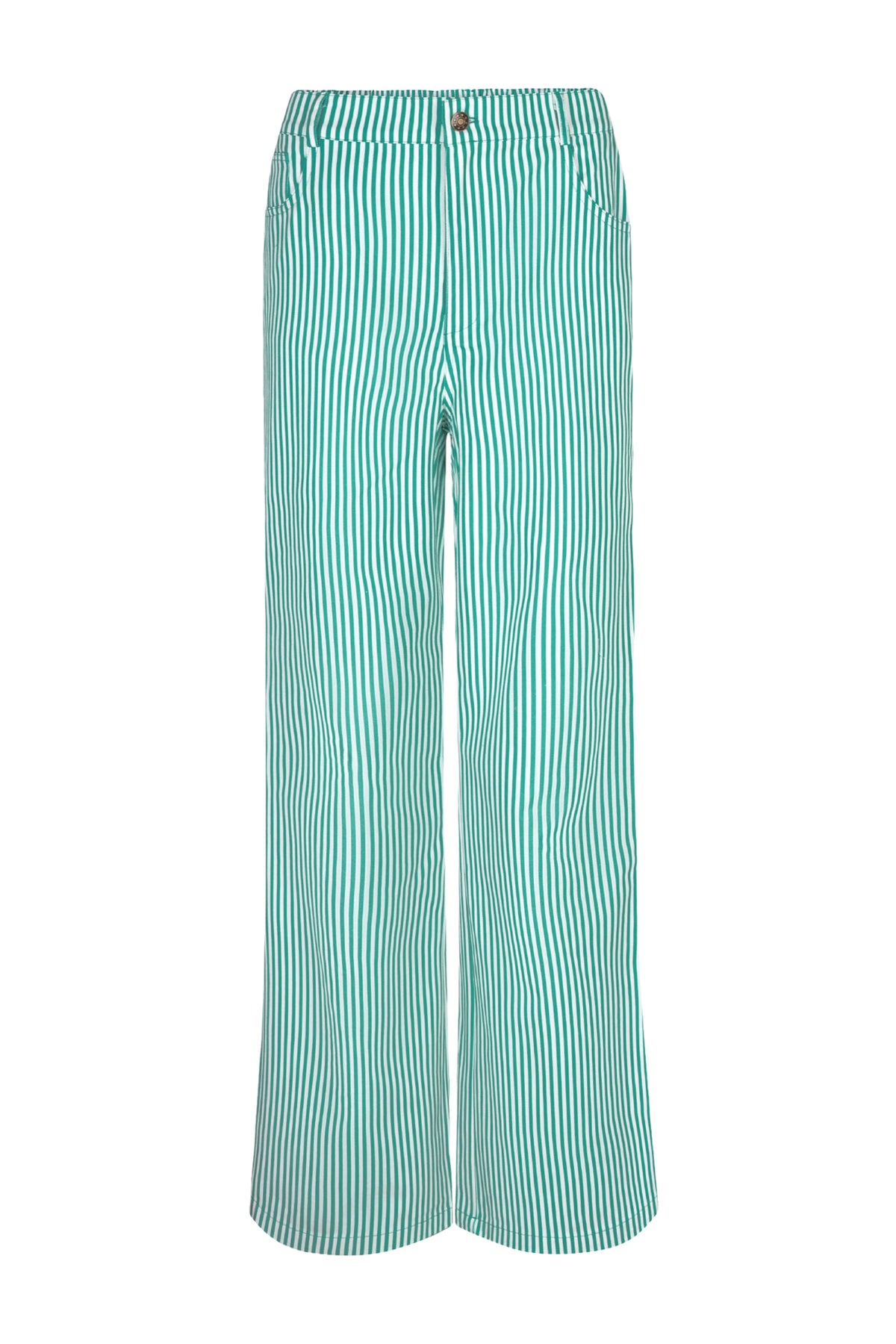 Ydence Djamilla broek in zeegroen met comfortabele pasvorm en stijlvolle uitstraling, geschikt voor casual en chique gelegenheden.