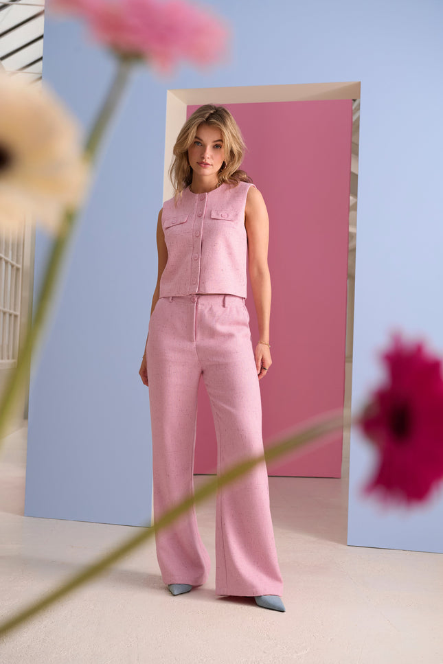 Ydence Broek Leona Tall Pink Stretchshop.nl