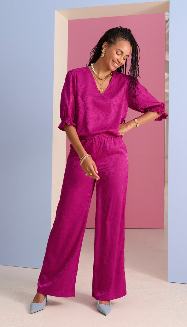 Ydence Broek Robin Fuchsia Purple Stretchshop.nl