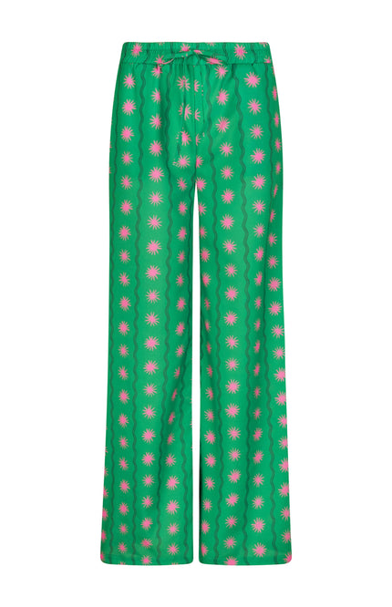 Ydence Broek Veerle Tall Green Print Stretchshop.nl