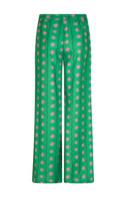 Ydence Broek Veerle Tall Green Print Stretchshop.nl