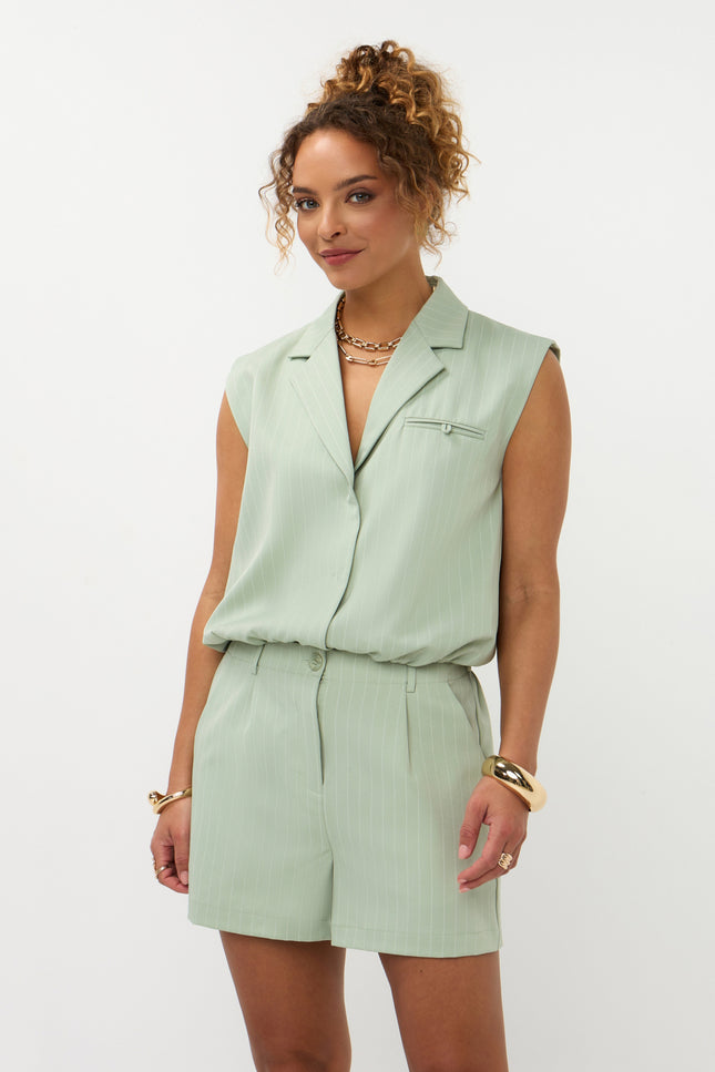 Ydence Gilet Jeanie Sage Green Stretchshop.nl
