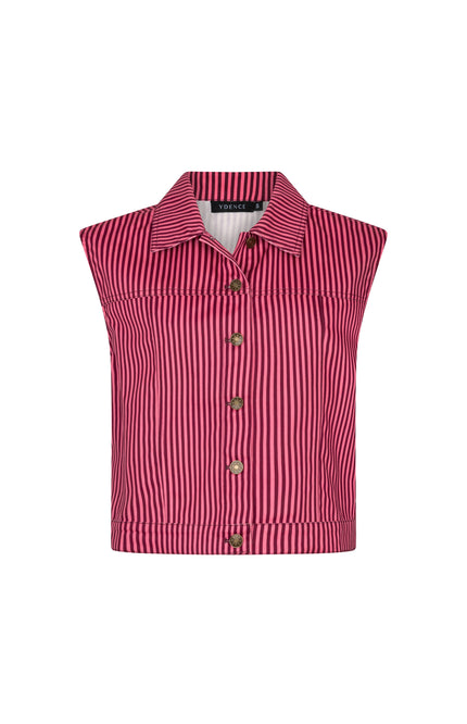Ydence Gilet Marit Coral Pink Burgundy Stretchshop.nl