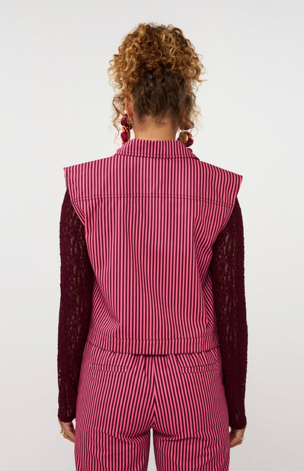 Ydence Gilet Marit Coral Pink Burgundy Stretchshop.nl