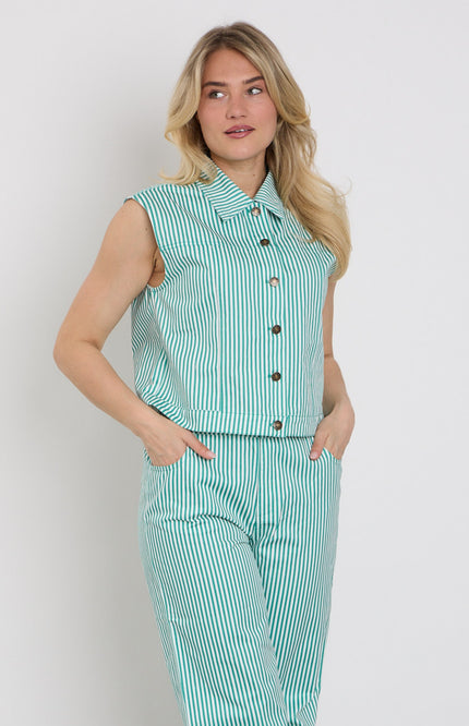Ydence Gilet Marit Sea Green Stretchshop.nl