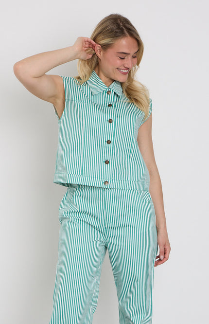 Ydence Gilet Marit Sea Green Stretchshop.nl