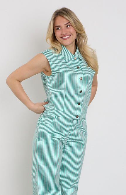 Ydence Gilet Marit Sea Green Stretchshop.nl