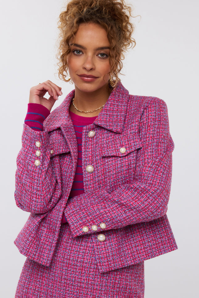 Ydence Jacket Emmy Pink Blue Red Stretchshop.nl