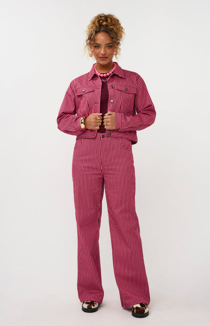 Ydence Jacket Kalina Coral Pink Burgundy Stretchshop.nl