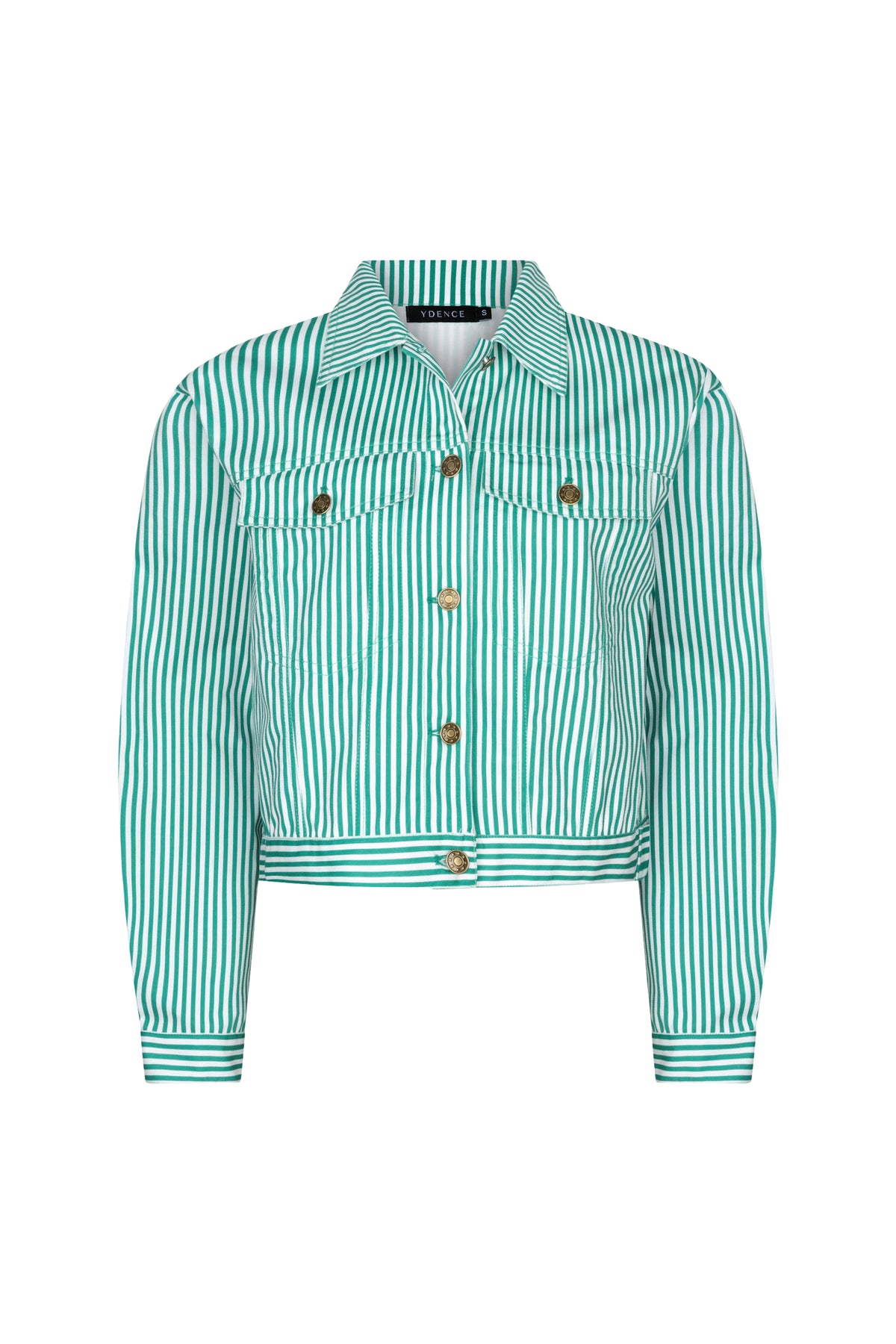 Ydence Kalina jacket in zeegroen met warm gevoerde capuchon en ritssluiting, geschikt voor koud weer en casual stijl.