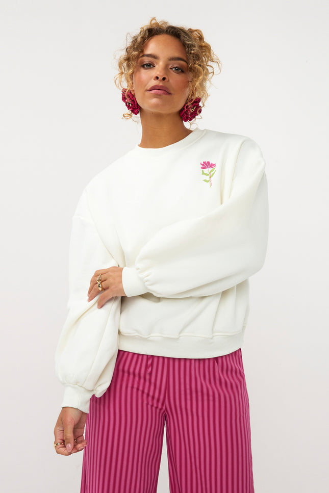 Ydence Sweater Grow With The Flow Ecru Stretchshop.nl