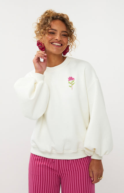 Ydence Sweater Grow With The Flow Ecru Stretchshop.nl