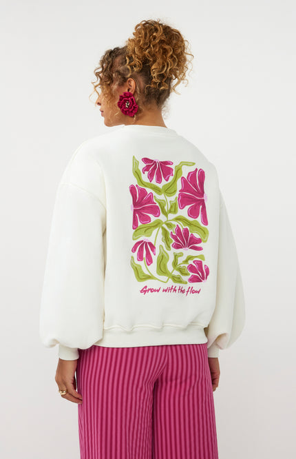 Ydence Sweater Grow With The Flow Ecru Stretchshop.nl