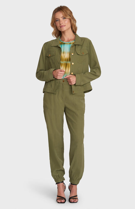 Zizo Broek corinne l/30 pale green d6 Stretchshop.nl