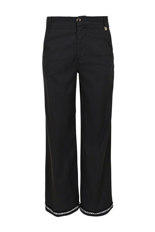 Zizo Broek Taylan Black Offwhite Stretchshop.nl