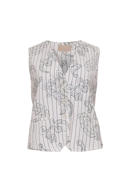Zizo Gilet Adore Black Paisley Stretchshop.nl