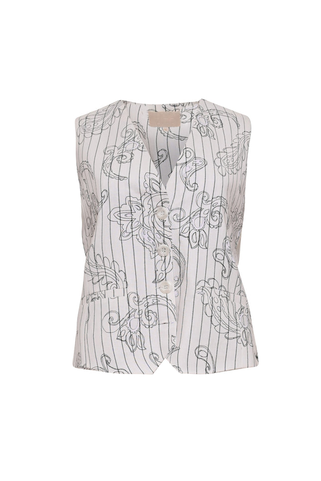 Zizo Gilet Adore Black Paisley Stretchshop.nl
