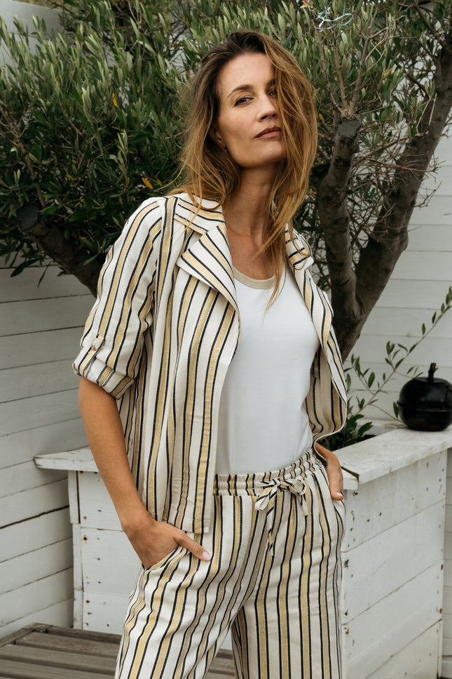 Zizo Jacket Nooske Gold Stripe Stretchshop.nl