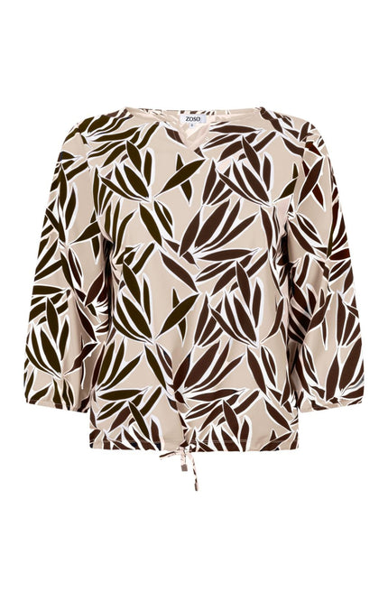 Zoso Blouse Annemarie Sand Taupe 251 Stretchshop.nl